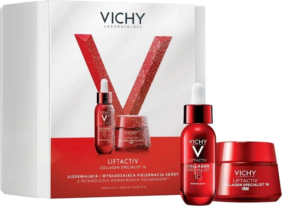 Set krem dite dhe serum fytyre për femra Vichy Liftactiv Collagen Specialist 16, 50ml + 30ml