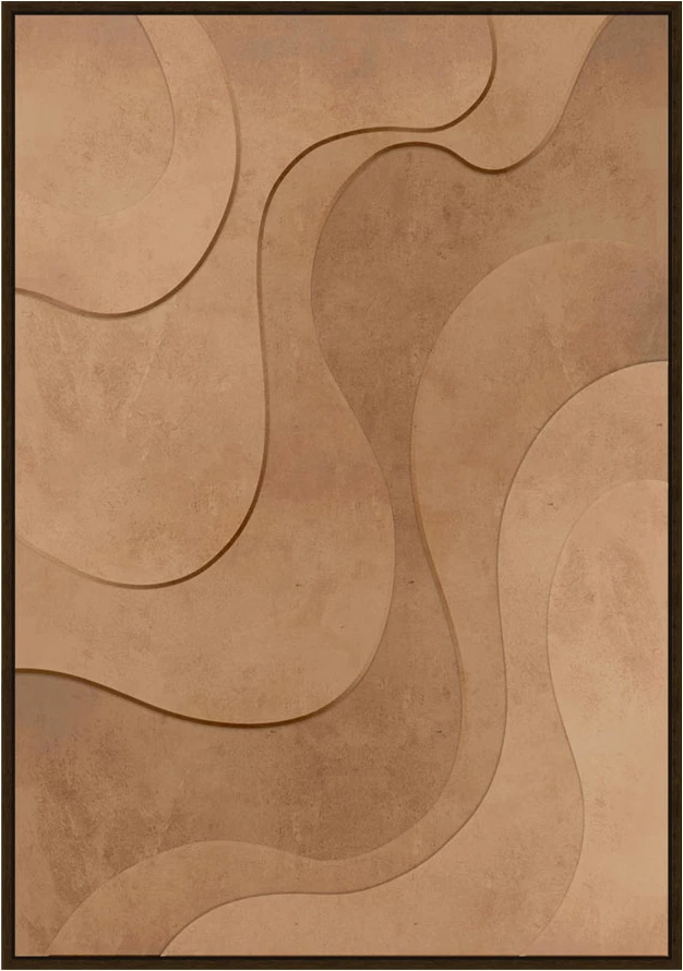 Pikturë dekorative OASIS REFUGE, MDF, ngjyrë terrakote-kafe, 80x120x4cm