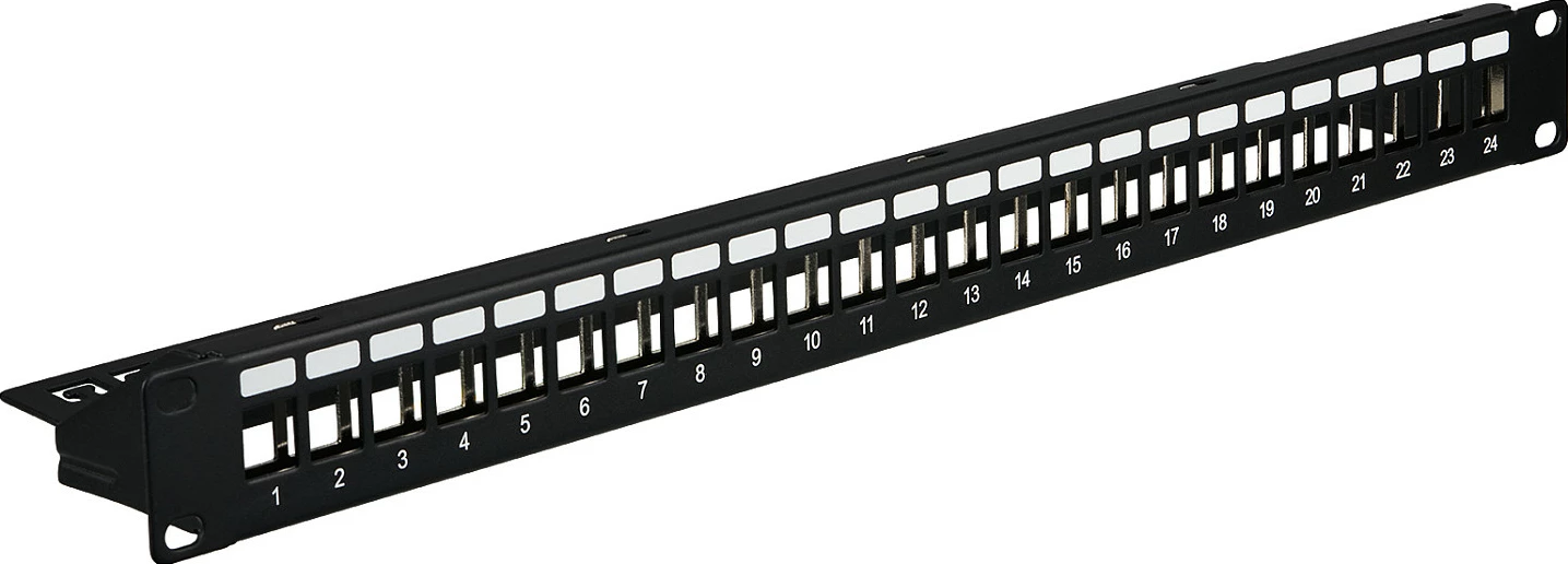 Panel patch 19" EFB Elektronik, 1U, 24-Port, metal, i zi RAL9005