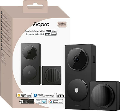 Kamerë zile dere Aqara G410 (CH-C09D-B), 2K, Wi‑Fi, Hub Matter/Thread, MicroSD 512GB, e zezë