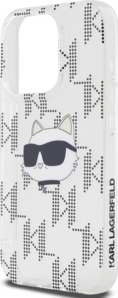 Mbështjellës Karl Lagerfeld IML Choupette Head & Monogram për iPhone 15 Pro, Transparent