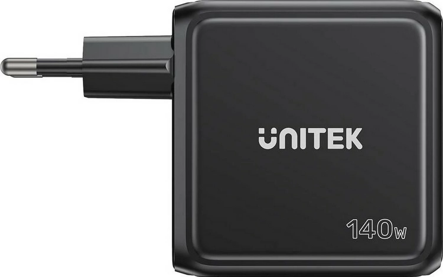Karikues GaN Unitek me ekran, 140W, 3xUSB-C, 1xUSB-A, i zi