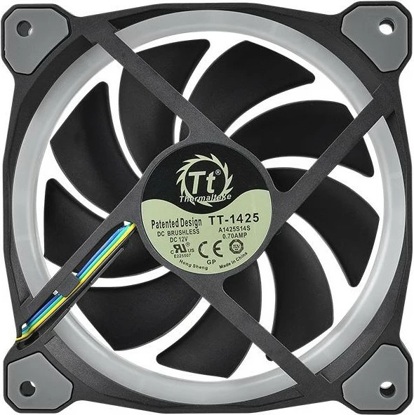 Ventilator RGB Thermaltake Riing Plus 14, 140mm, paketë 3 copë, gri