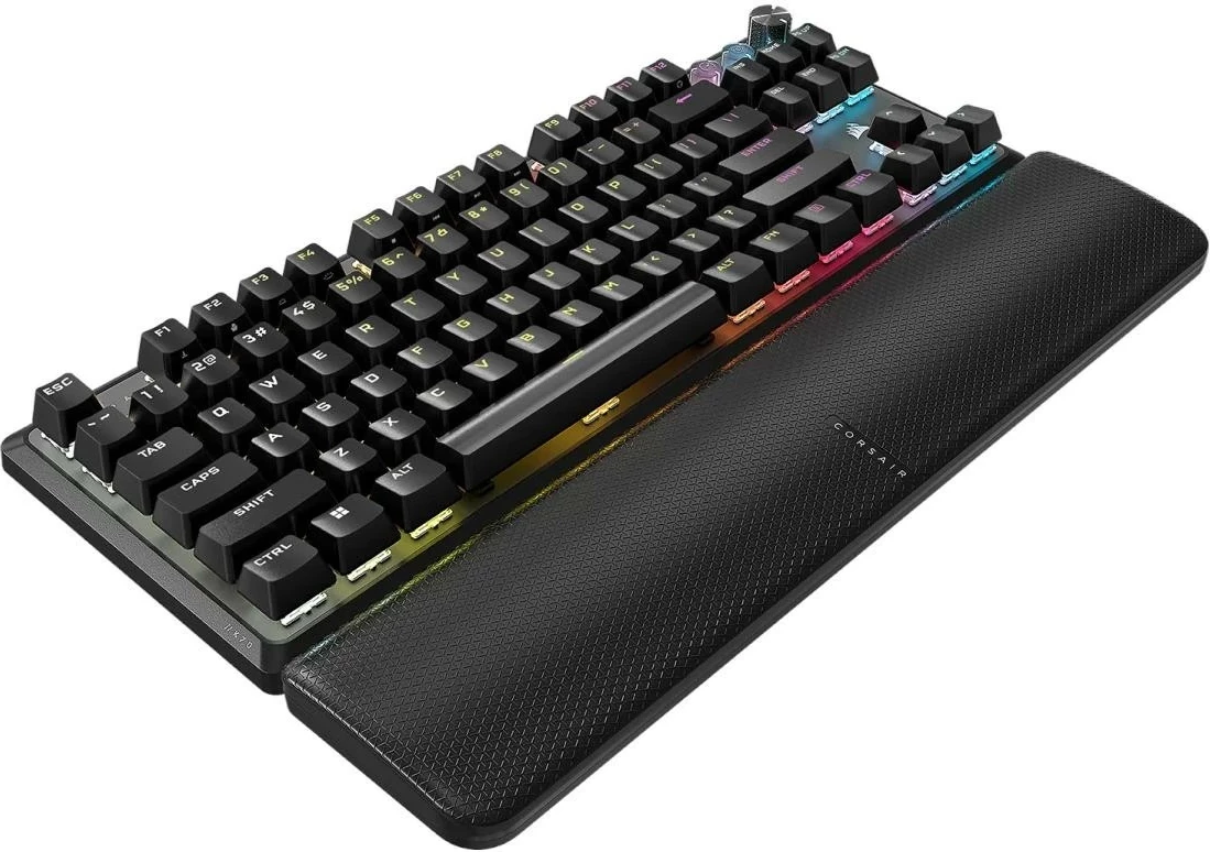 Tastierë Corsair K70 PRO TKL-MGX V2, RGB, US, me palm rest, e zezë