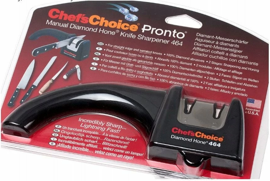 Mprehës thikash ChefsChoice Pronto Diamond Hone 464, 2-fazor me disqe diamanti, i zi