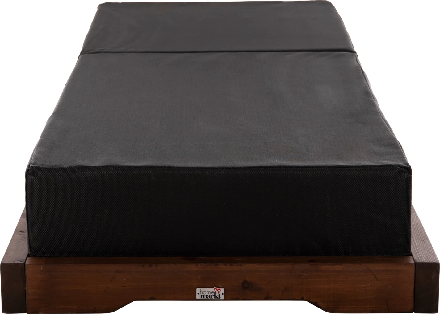 Shezlong profesional për plazh IKARIA LOW FH10622.01 dru pishe ngjyrë arre-tekstilene e zezë-jastëk 20cm i trashë