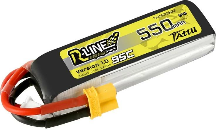 Bateri Tattu R-Line 550mAh 7.4V 95C 2S1P XT30