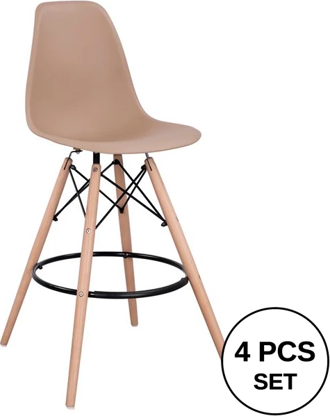 Karrige për bar Renata FH0173.45 Cappuccino 58x56x107cm, set prej 4 copë