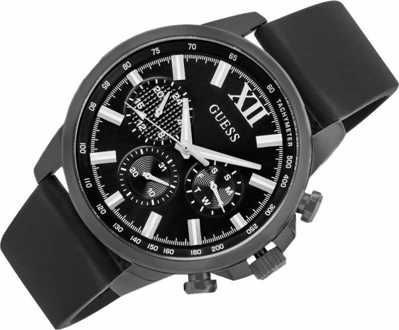 Orë dore meshkuj Guess Walker GW0913G3, e zezë, set me kuti