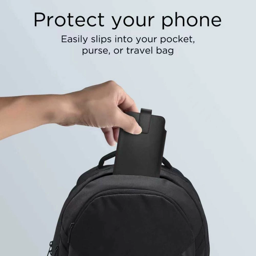 Mbështjellës për celular Tech-Protect SM65, për 6.0–6.9", eko-lëkurë, 170×100 mm, zi/kuqe, 1 copë