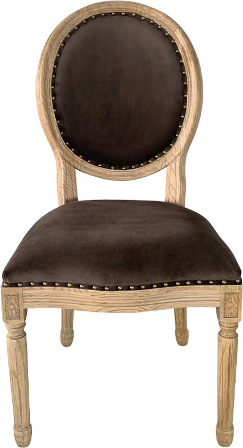 Karrige Louis, kadife ngjyrë taupe, dru brinje, 49x49x99cm