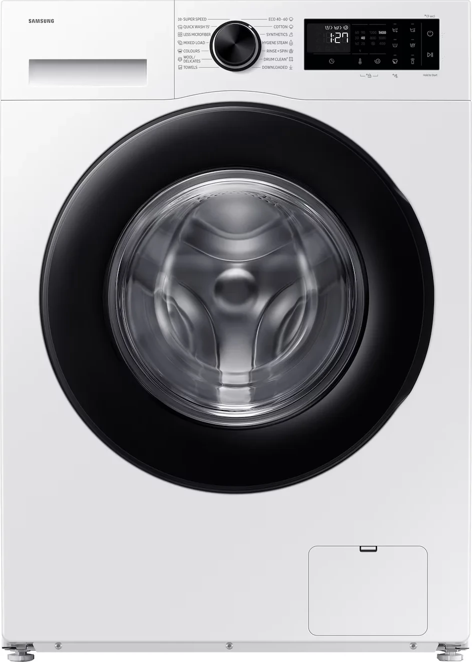 Makinë larëse Samsung WW10FG5U34AELE, AI Ecobubble, SmartThings, Super Speed 39 min, klasa A, e bardhë/zezë