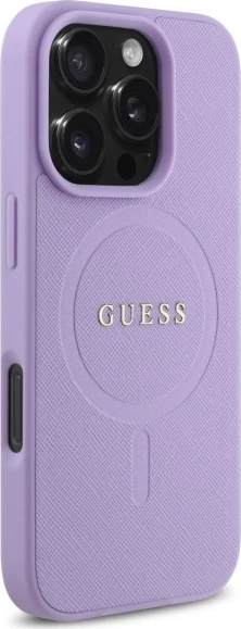 Mbështjellës Guess Saffiano MagSafe për iPhone 16 Pro, vjollcë