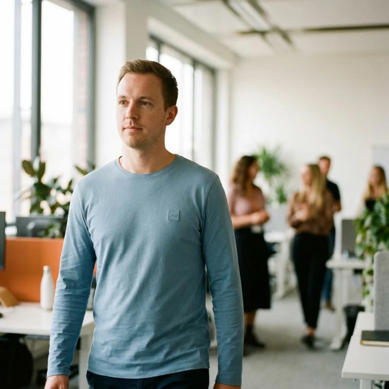 Maicë me mëngë të gjata për meshkuj Boss, pambuk