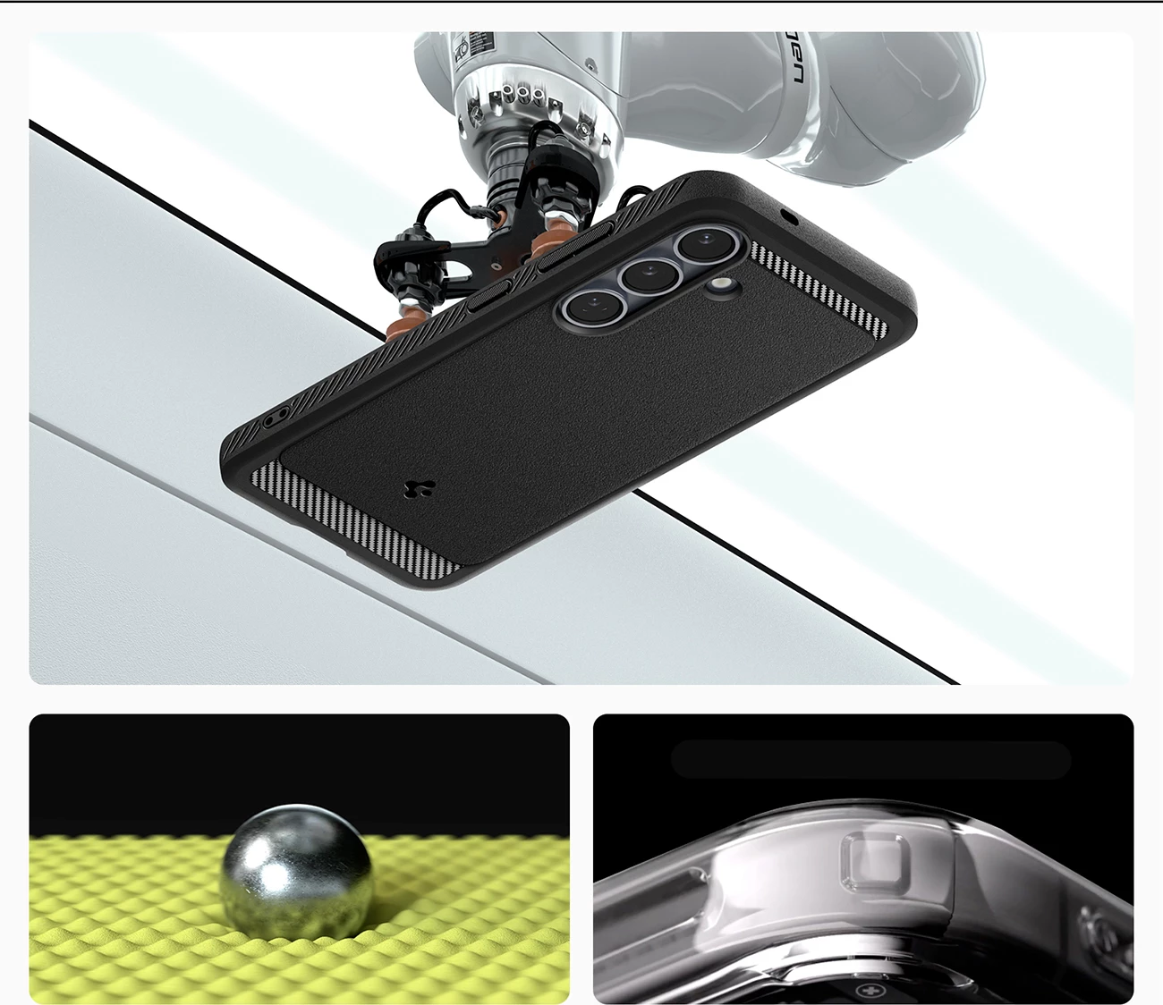 Mbështjellës Spigen Rugged Armor Mag MagSafe për Samsung Galaxy S25, i zi