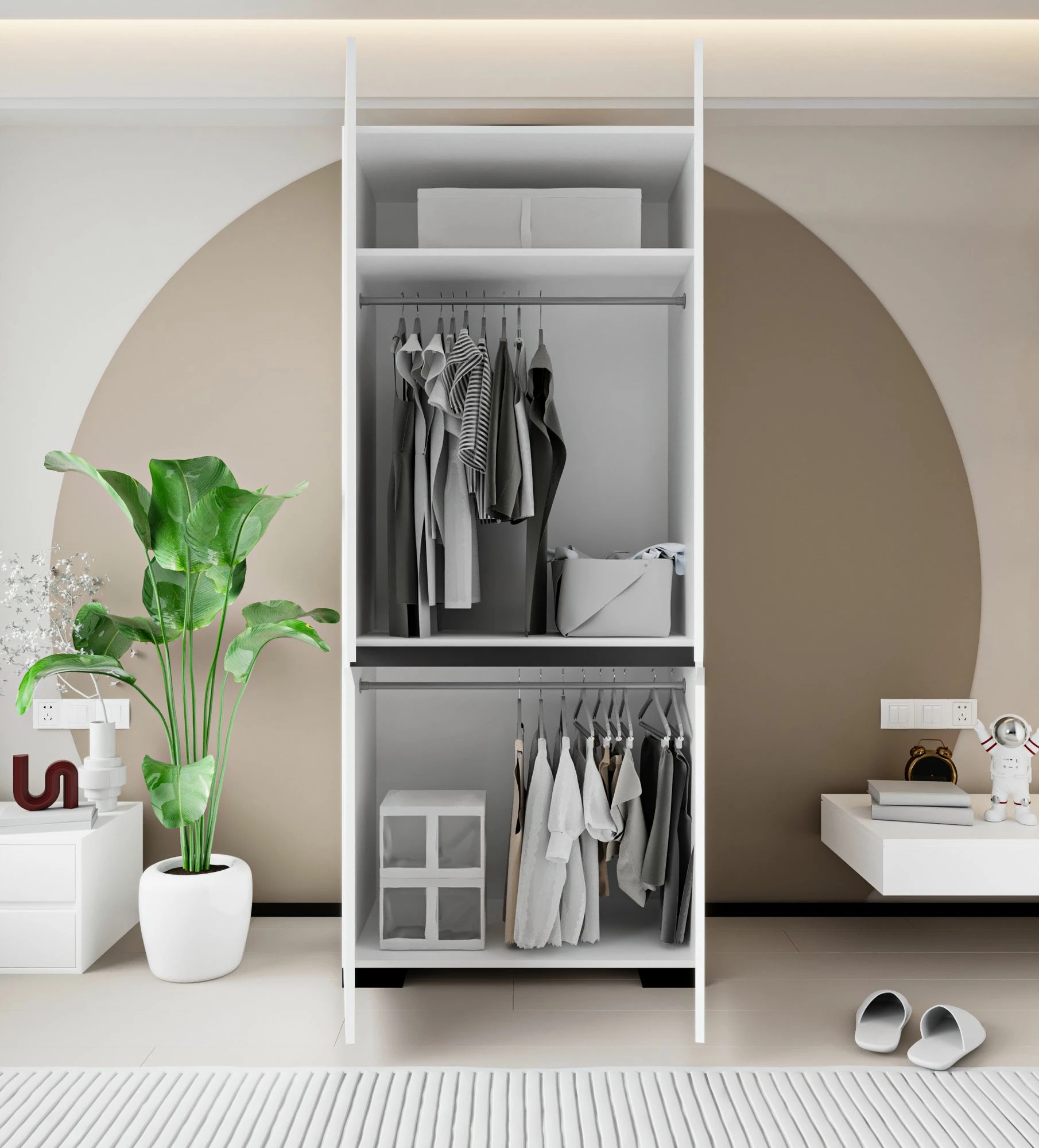 Dollap Skye Decor, Floransa 90, i bardhë, antracit v2