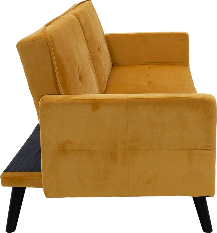 Divan - krevat Dream me stol kadife ngjyrë e verdhë 209x157x80cm