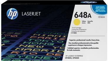Toner HP 648A CE262A origjinal, për Color LaserJet CP4025/CP4525, rendiment 9,800–23,700 faqe, i verdhë