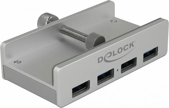 USB hub DeLOCK 64046, 4x USB-A, USB 3.2 Gen 1 5Gbps, metal, argjendtë