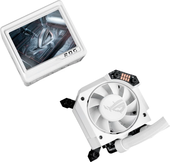 Ftohës i lëngshëm AIO për CPU ASUS ROG Ryujin III 360 ARGB Extreme White Edition, 3x120mm, ekran LCD 3.5\", i bardhë