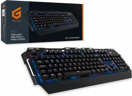 Tastierë gaming Conceptronic, mekanike, RGB, Blue Switch, QWERTY PT, e zezë