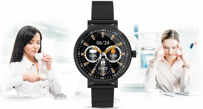 Smartwatch për femra Rubicon, e zezë