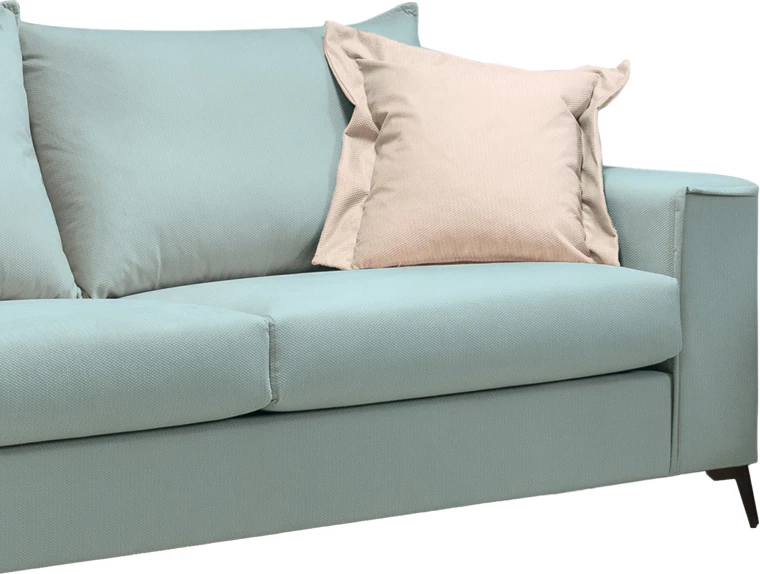 Divan treshe Verona, ngjyrë mente, me jastëkë krem, 225x93x100 cm