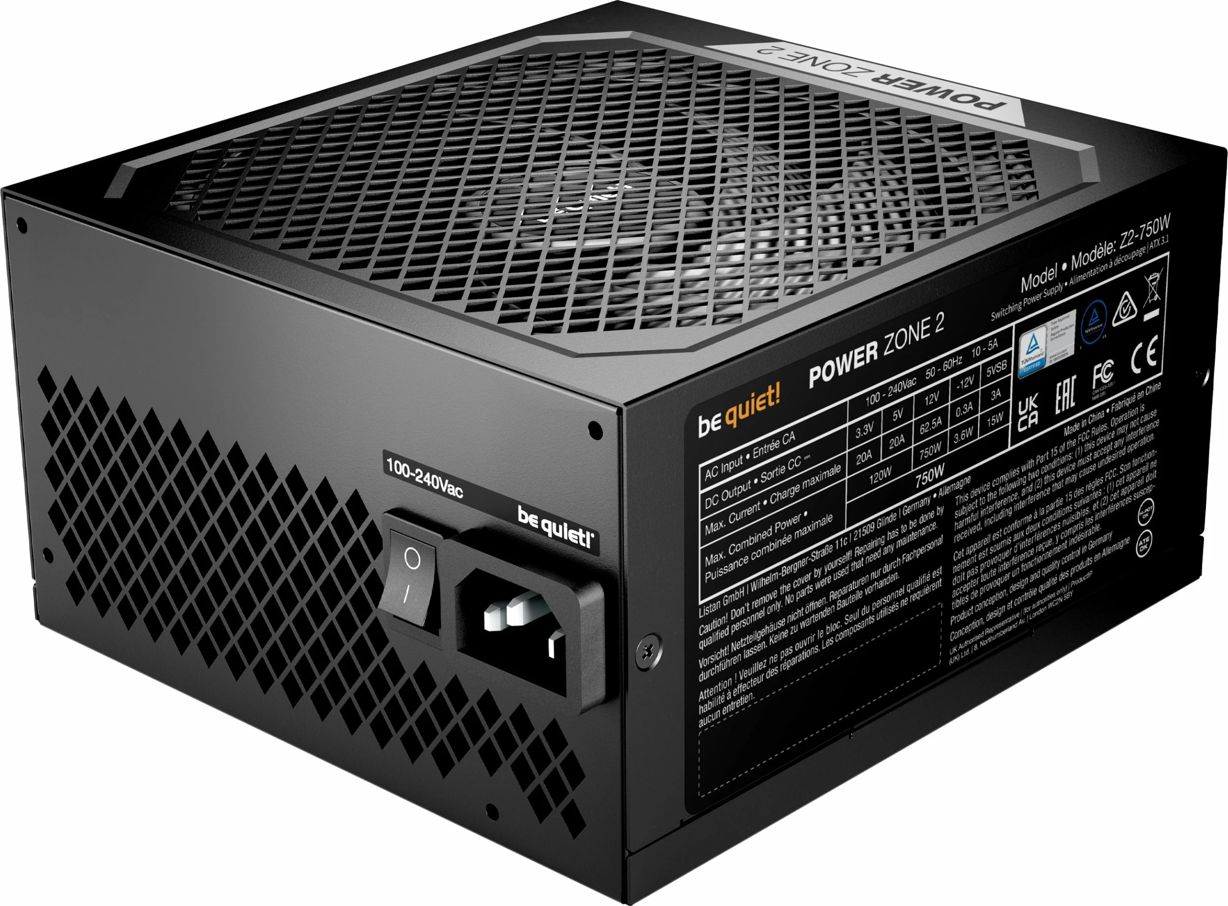 Furnizues rryme be quiet! Power Zone 2 BP006EU 750W, 80 Plus Platinum, fully modular, ATX 3.1, i zi