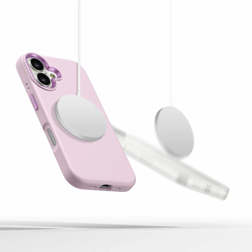 Mbështjellës Tech-Protect Silicone PU MagSafe për iPhone 16, Rozë