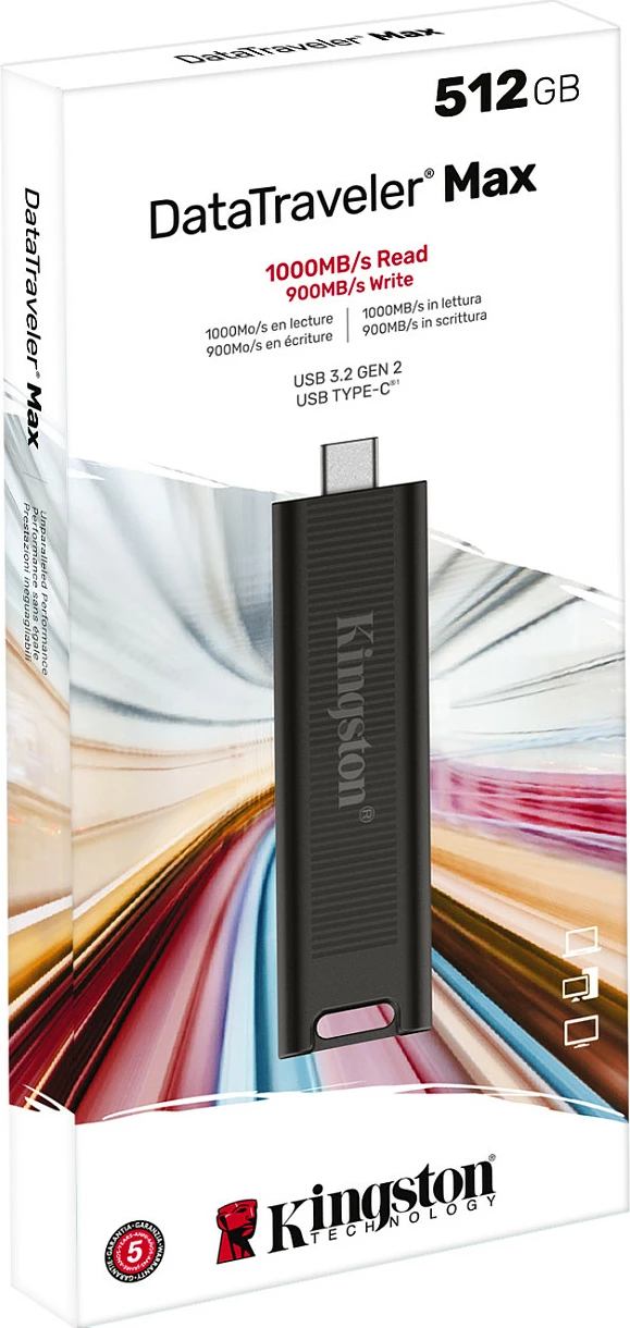 USB flash Kingston DataTraveler Max 512GB, USB Type-C, 1000MB/s, e zezë