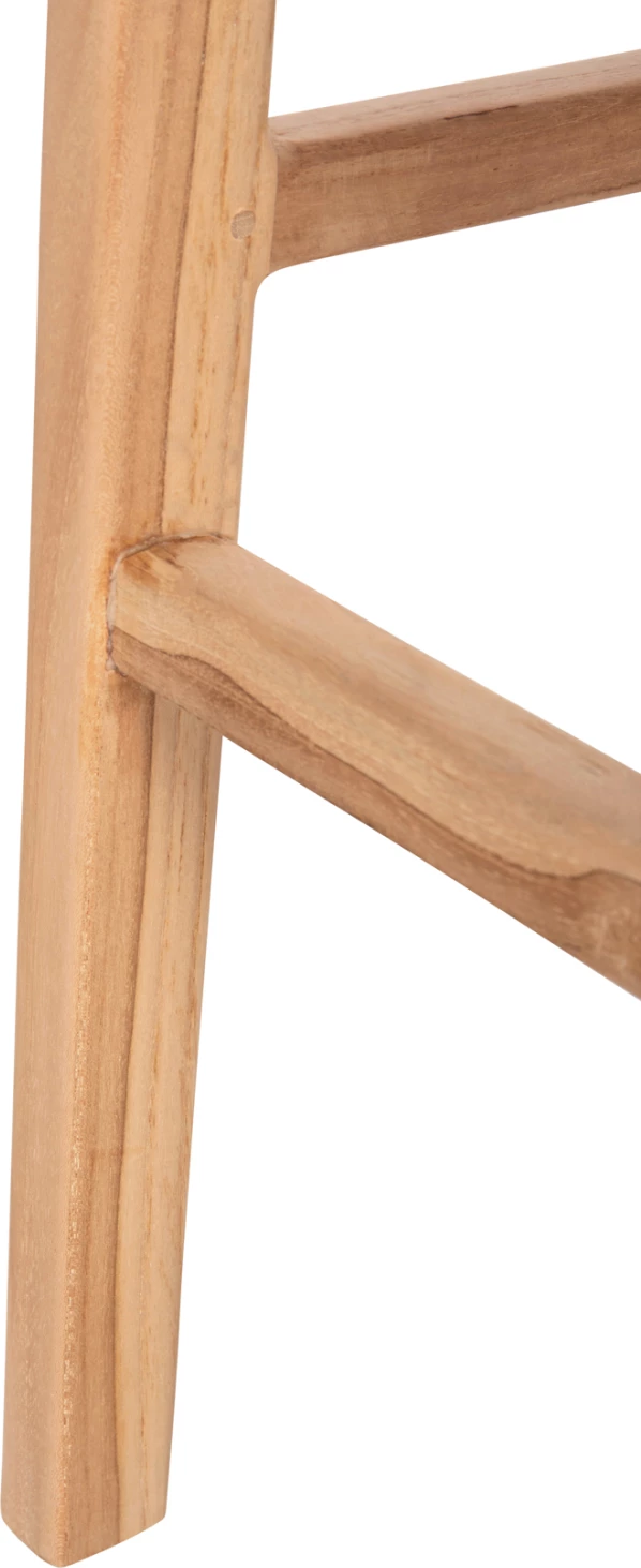 Karrige për bar me mbështetëse, dru tik & litar VIRO, 40x45x100H cm