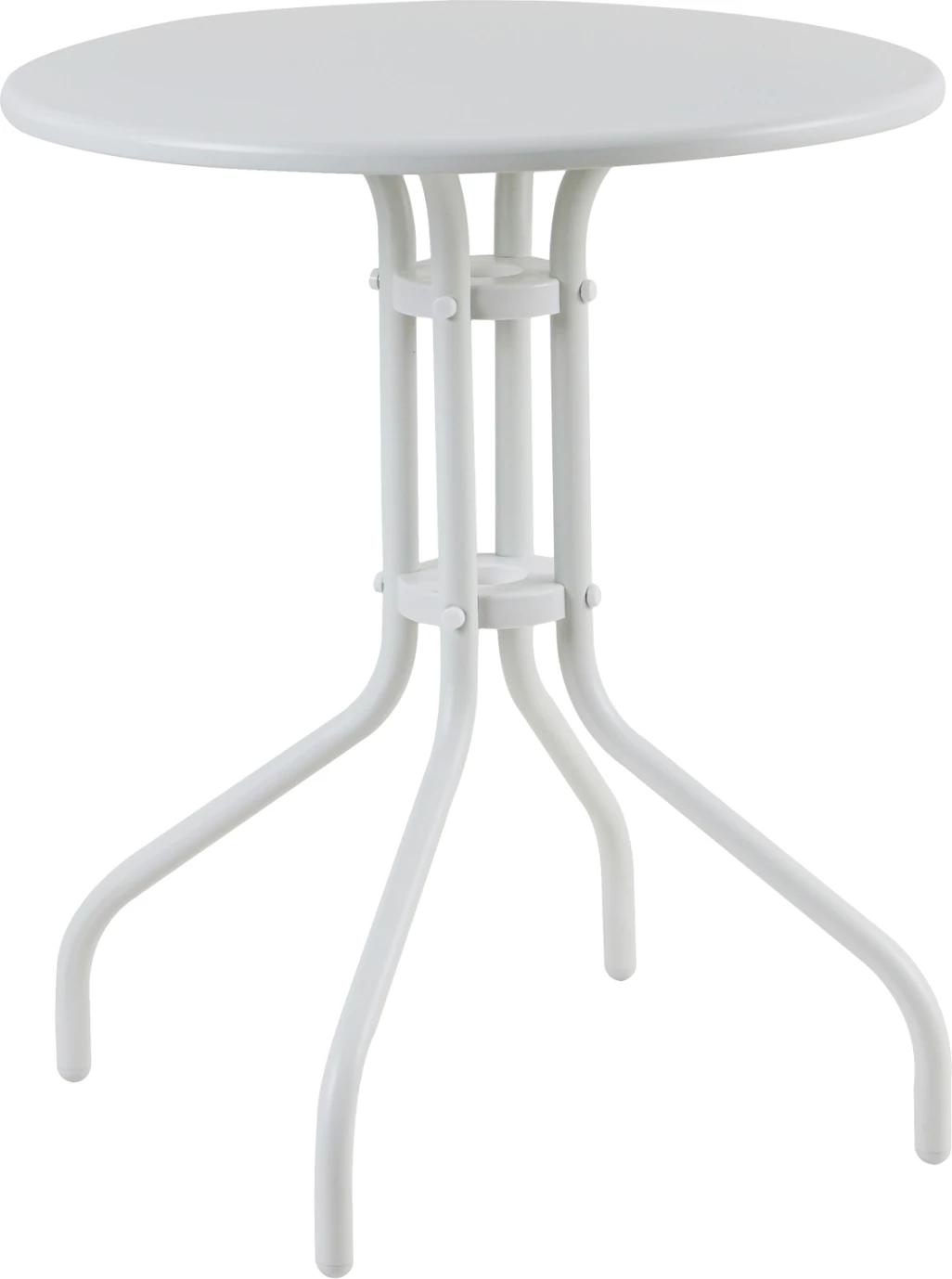 Tavolinë e rrumbullakët për jashtë, metalike, ngjyrë e bardhë, LINO FH5973.02, Φ60x70H cm