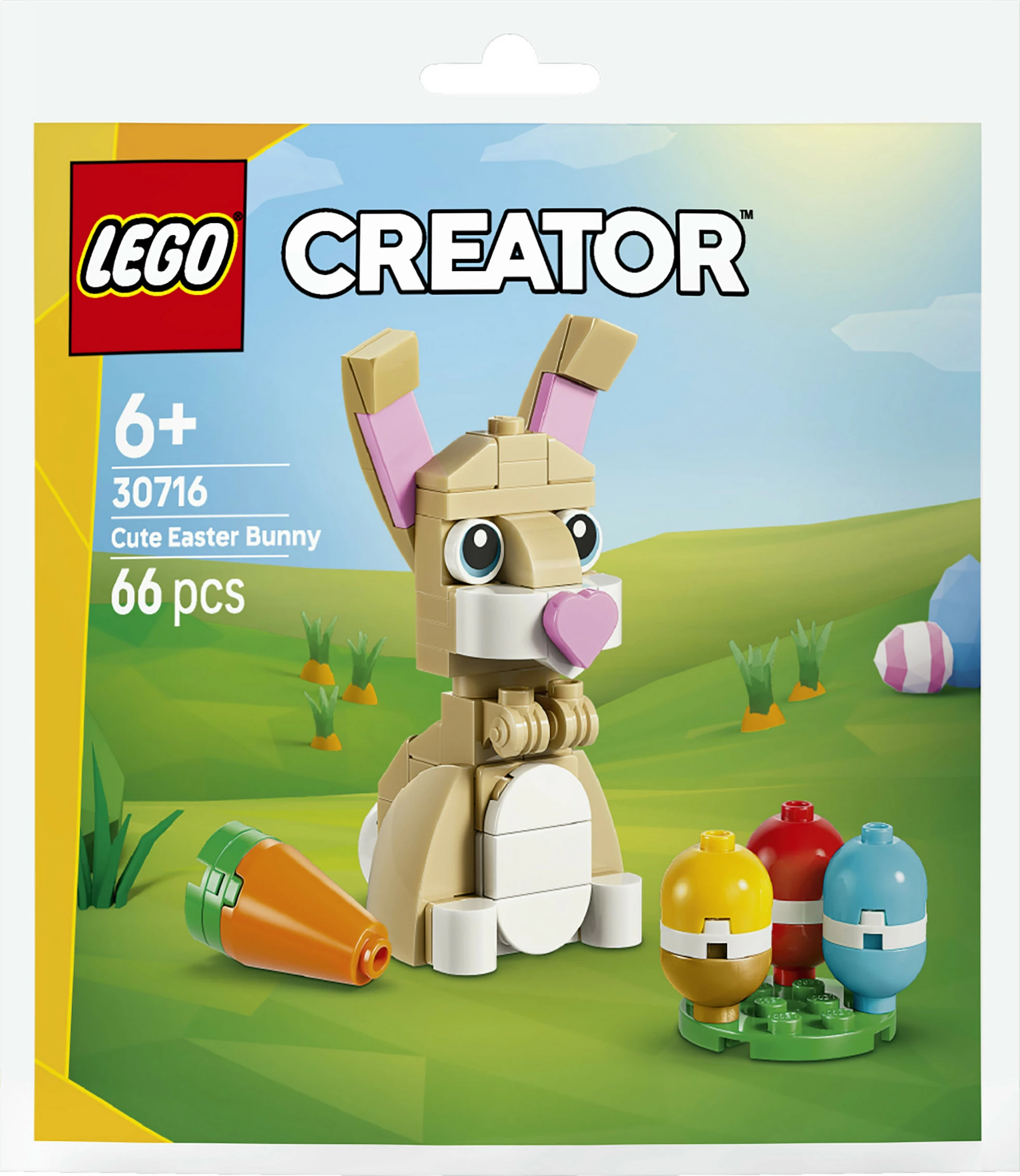 Set ndërtimi LEGO Creator 30716 Cute Easter Bunny, 66 pjesë, 6+, shumëngjyrësh