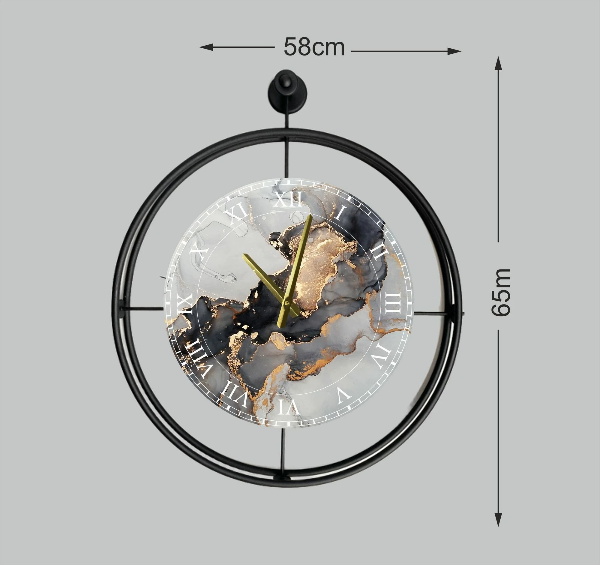 Orë muri dekorative prej metali, Wallity, Mclock-00122, e zezë