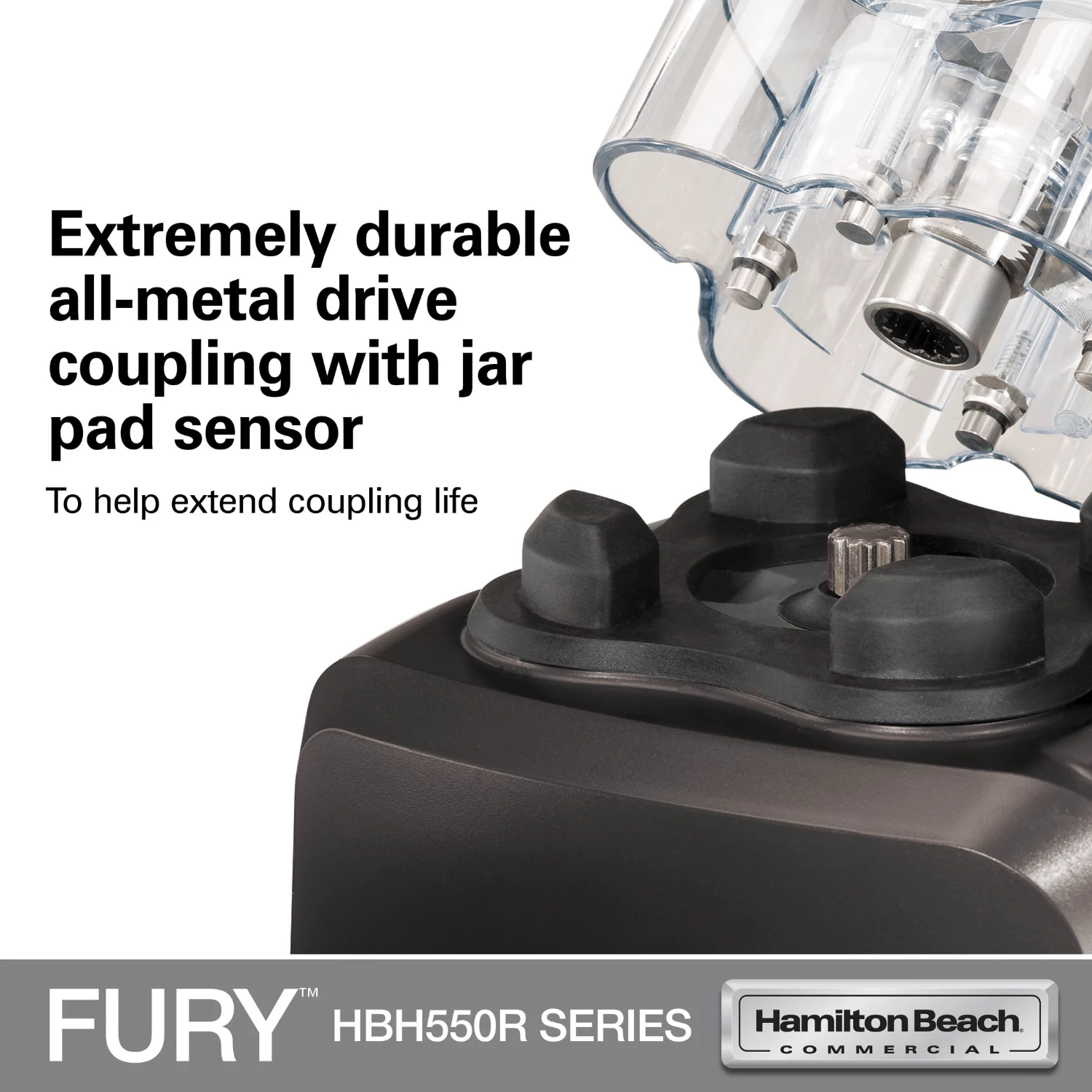 Blender performancë e lartë, Hamilton Beach Commercial Fury, 1.8 L, motor 3 HP, kohëmatës me fikje automatike, kavanoz BPA-free copoliester, 178x203x457 mm, e zezë