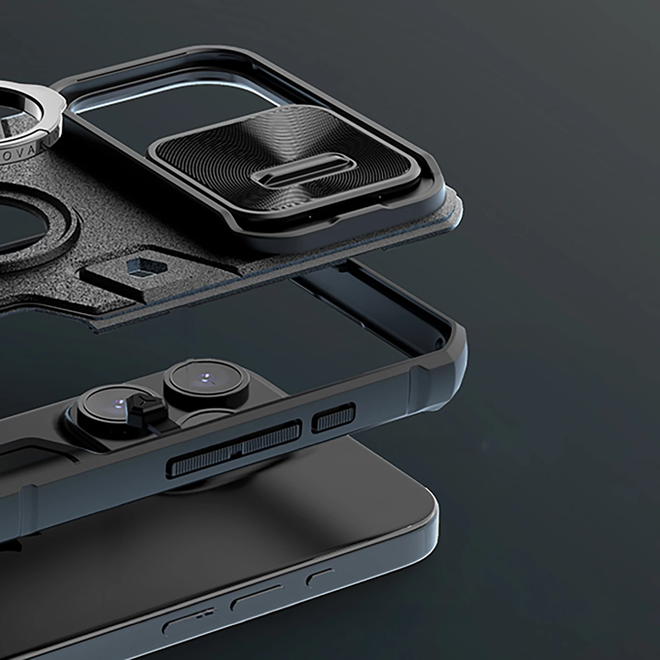 Mbështjellës Nillkin CamShield Armor për iPhone 15 Pro Max, i zi