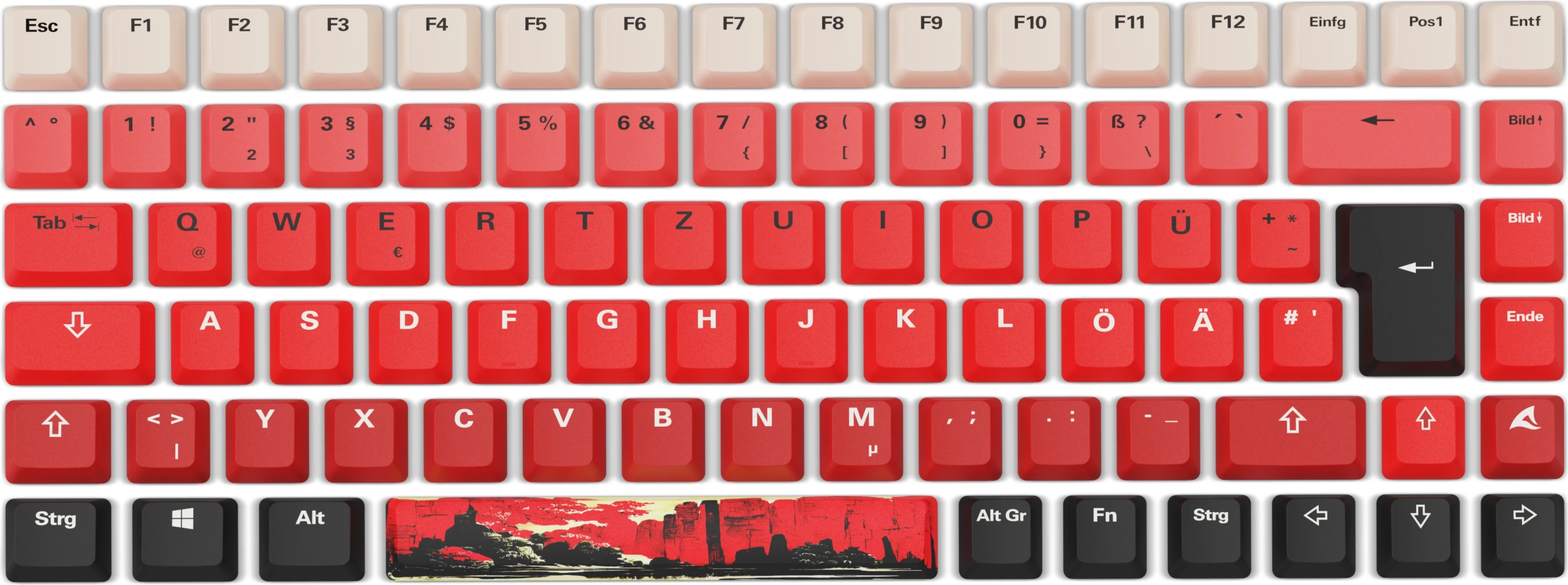 Tastierë mekanike SHARKOON SKILLER SGK50 S3 Design Bundle D3, mauspad i madh, kuqe/zezë