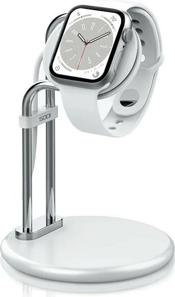 stendë karikimi për Apple Watch SODI SAW-300, alumini, kënd 55°, kompatibile 38-49mm, Argjendi