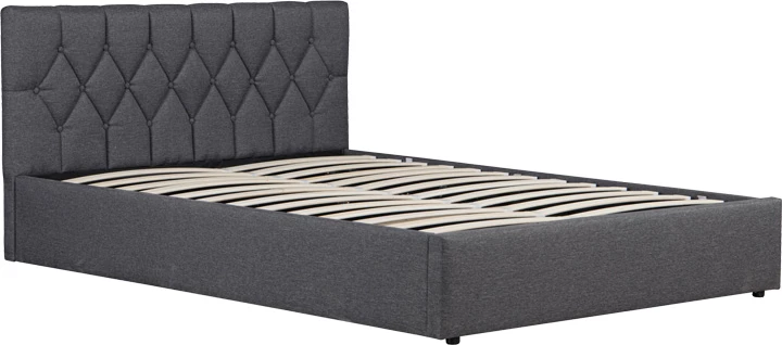 Krevat dopio Kamaho, stof, antracit, me hapësirë për depo, 160x200cm