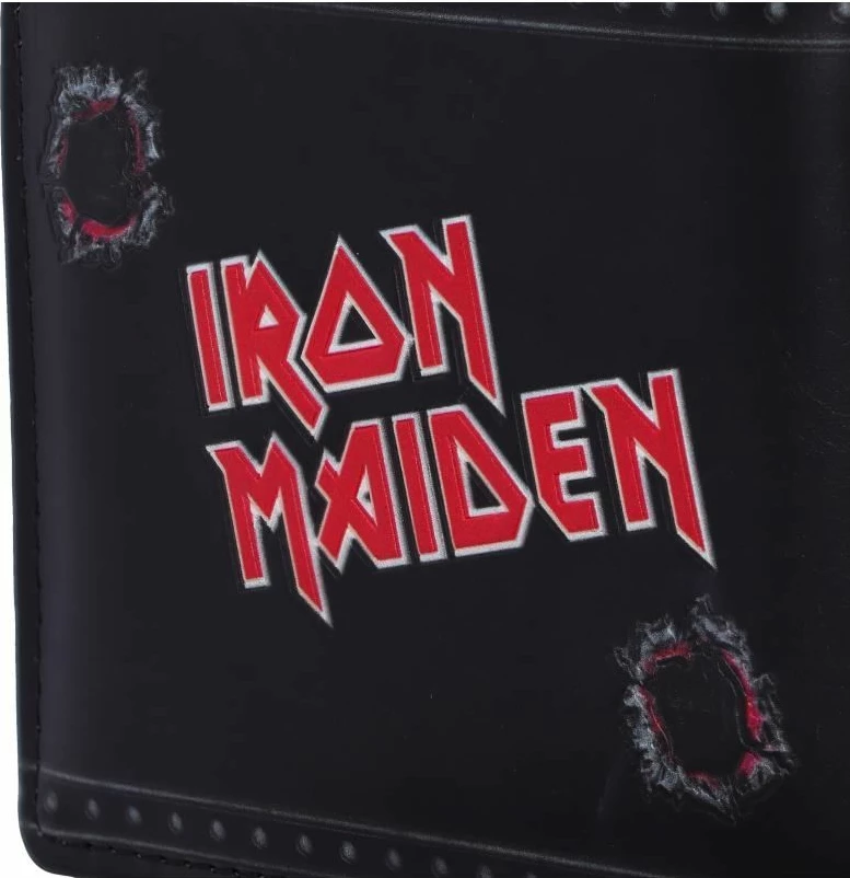Portofol NEMESIS NOW Iron Maiden, PU, 11 cm, me zinxhir, i zi/kuq