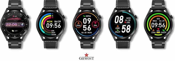 Smartwatch Giewont për meshkuj, i zi