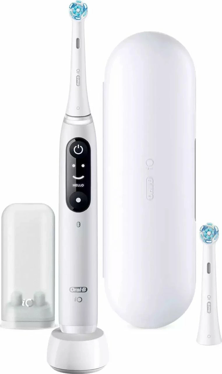 Furçë dhëmbësh elektrike magnetike Oral-B iO Series 6, 5 moda, 2 koka, me kuti udhëtimi, e bardhë