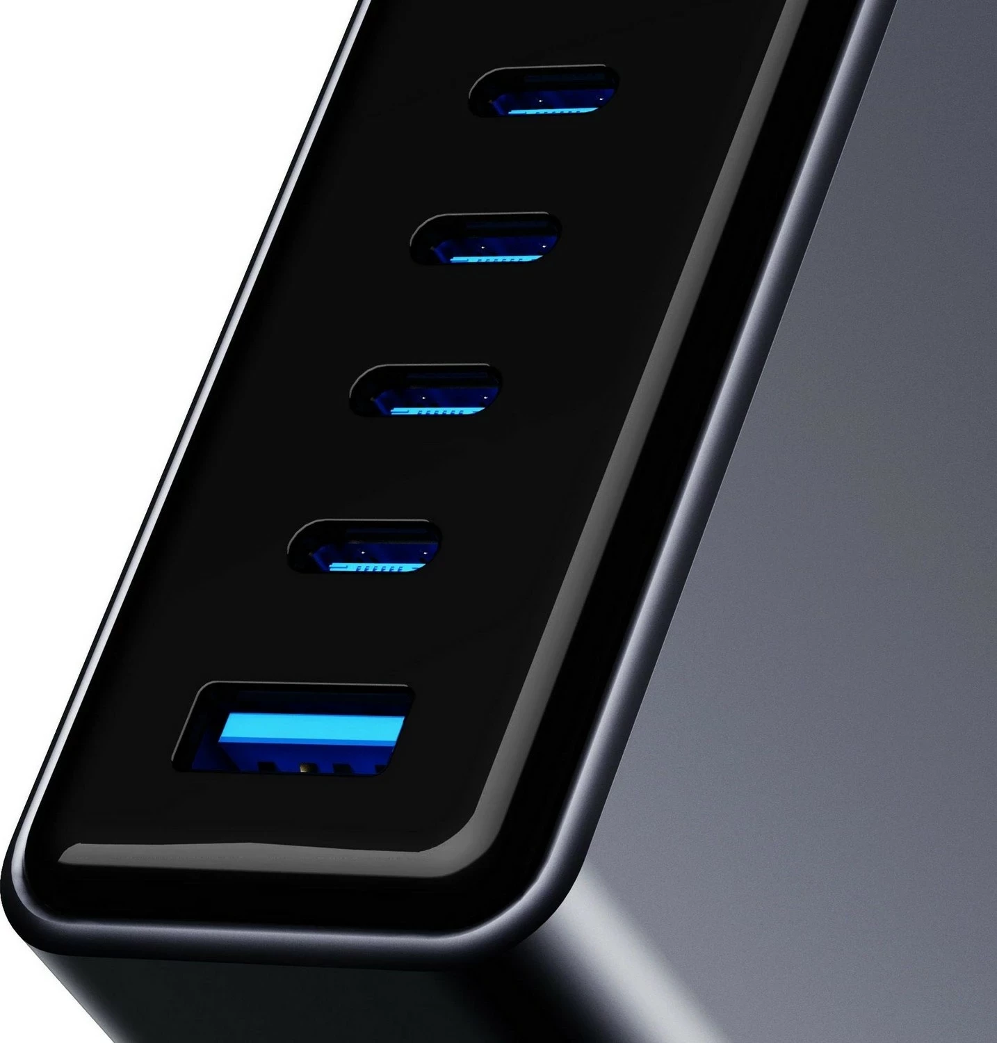 Karikues tavoline 3MK InCharge Lumin PD3.2 140W, 4x USB-C, 1x USB-A, e zezë