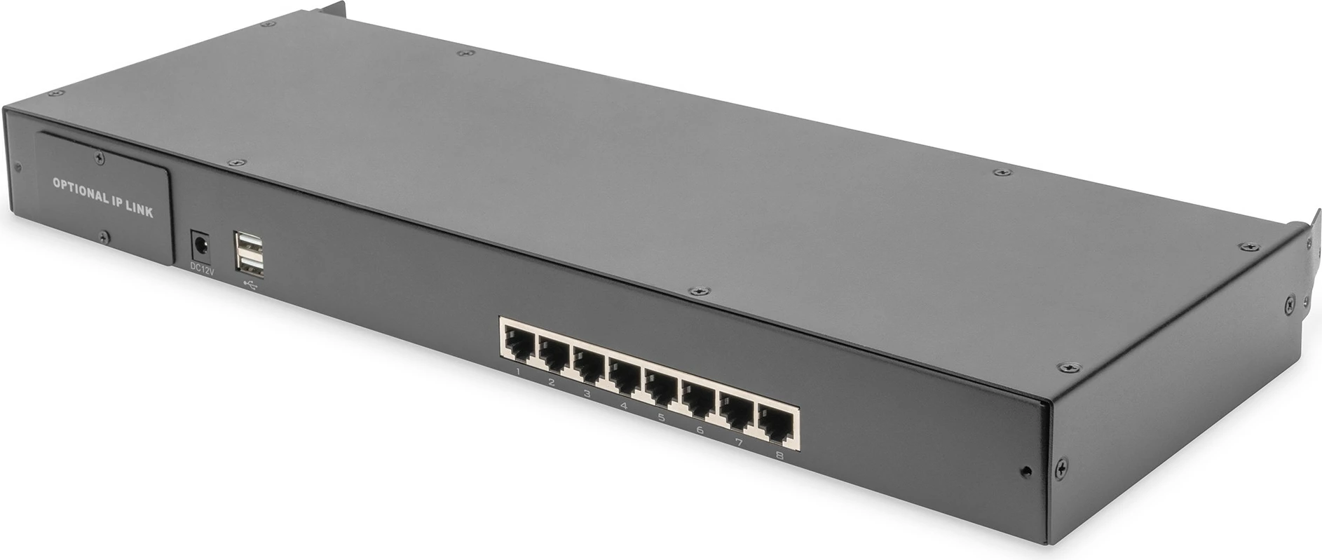 KVM switch Digitus modul 8-portësh Cat.5, i zi