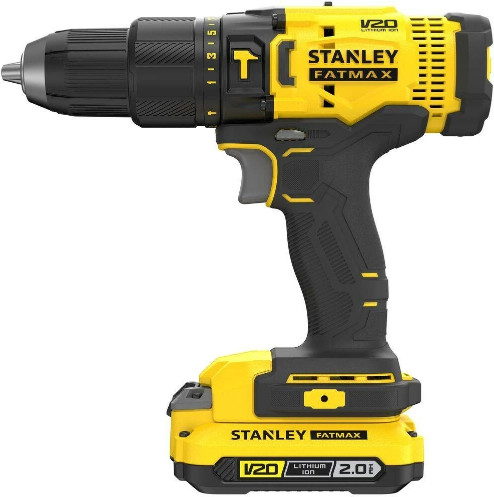 Set veglash STANLEY SFMCK465D2S-QW, stërvitëse/vidhosëse dhe çelës goditës, 2x bateri 2Ah, e verdhë
