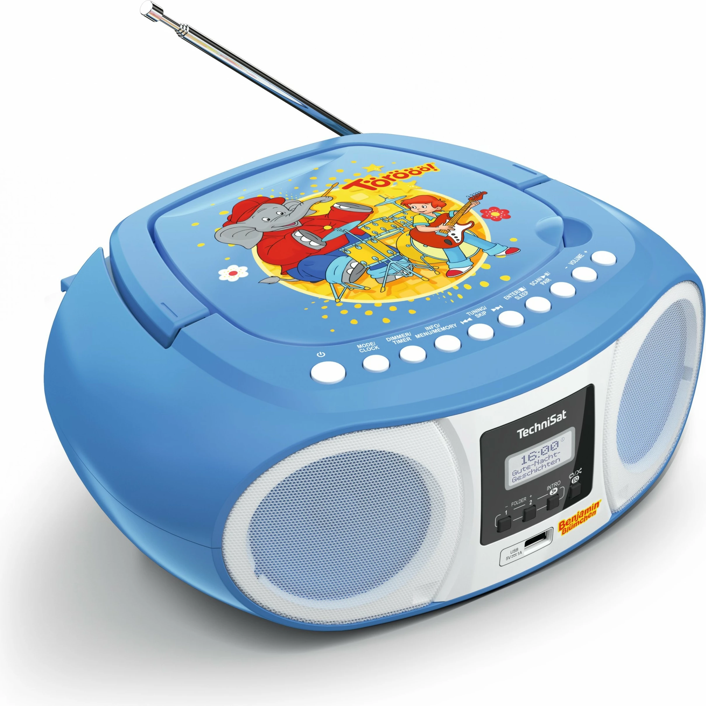 Radio portabile TechniSat DigitRadio 1990 Benjamin Blümchen Edition, blu/bardhë