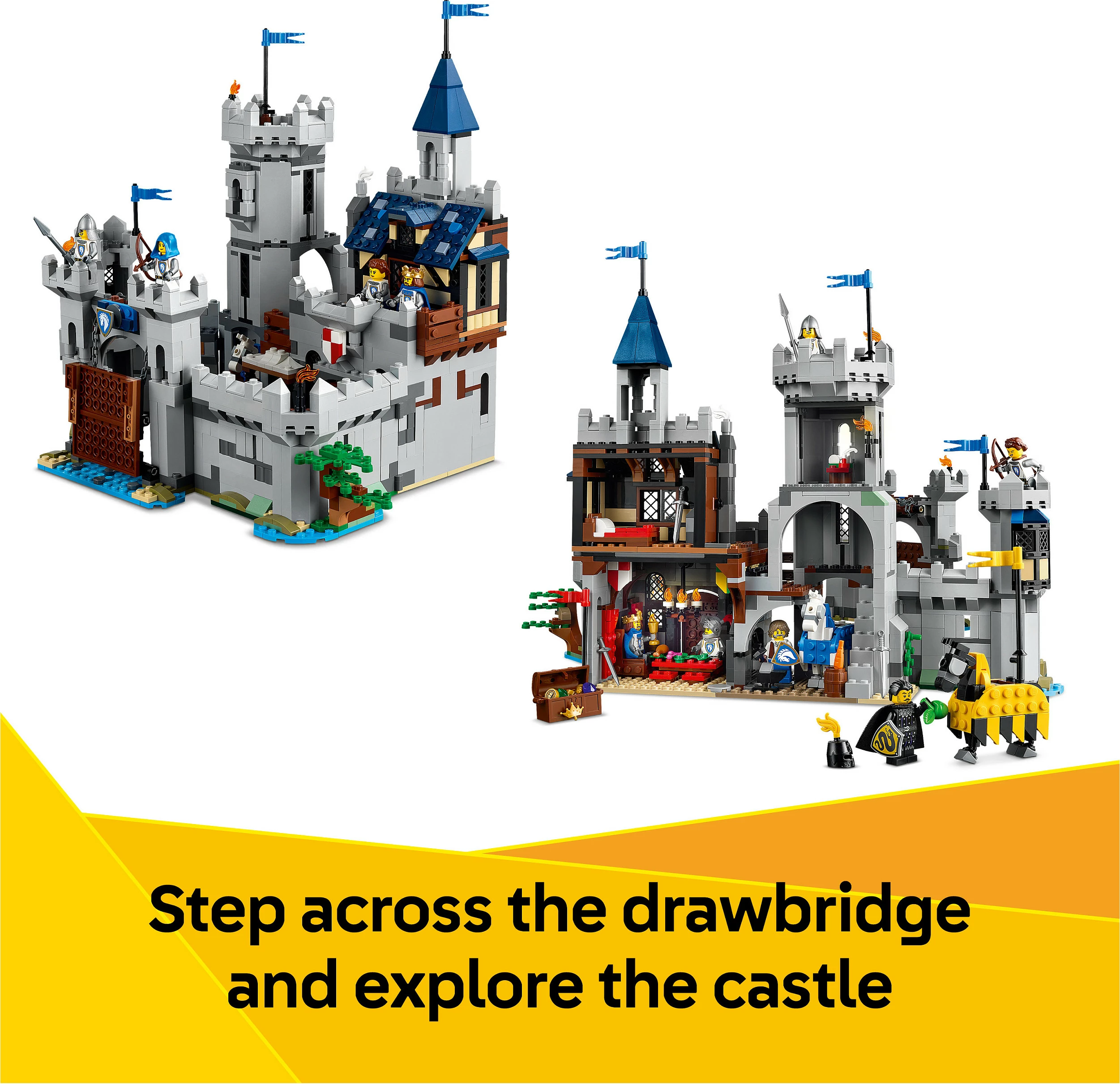 Set LEGO Creator 3in1 Medieval Horse Knight Castle 31168, 1371 copë, multikolor