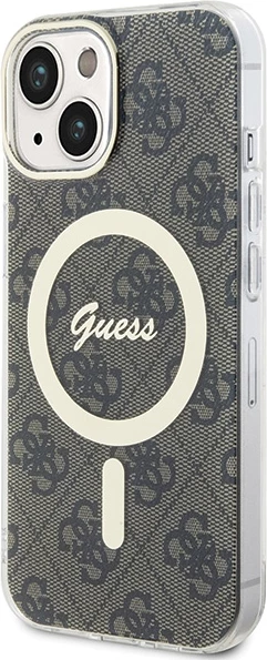 Mbështjellës Guess 4G MagSafe për iPhone 15 Plus, Kafe