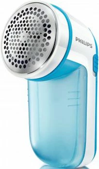 Makinë heqëse e pushit Philips GC026/00, me bateri AA, bardhë/blu, set me 2xAA + brushë pastrimi