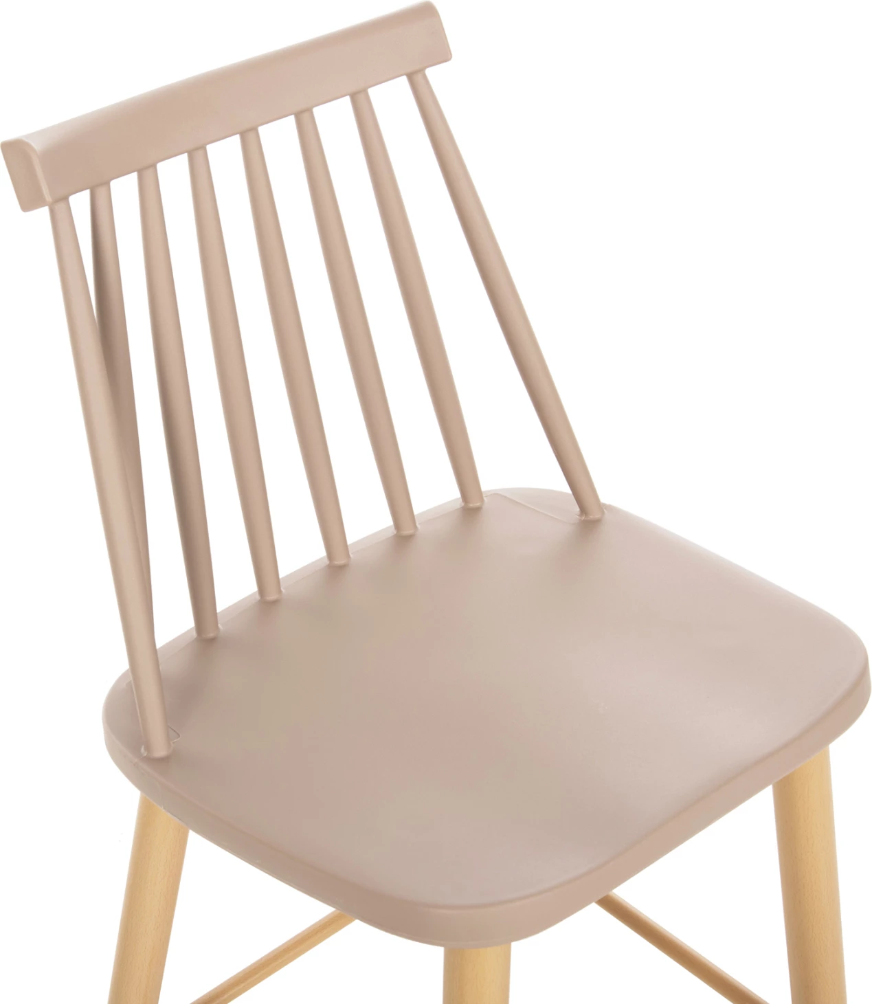Karrige për bar mesatare VANESSA FH9300.25 ngjyrë kapuçino PP & këmbë metalike ngjyrë druri 45,5x46x97Hcm., set prej 2 copë